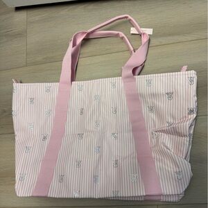 NWT VS Pink Striped Tote Bag
